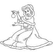 coloriage belle et la boule de noel